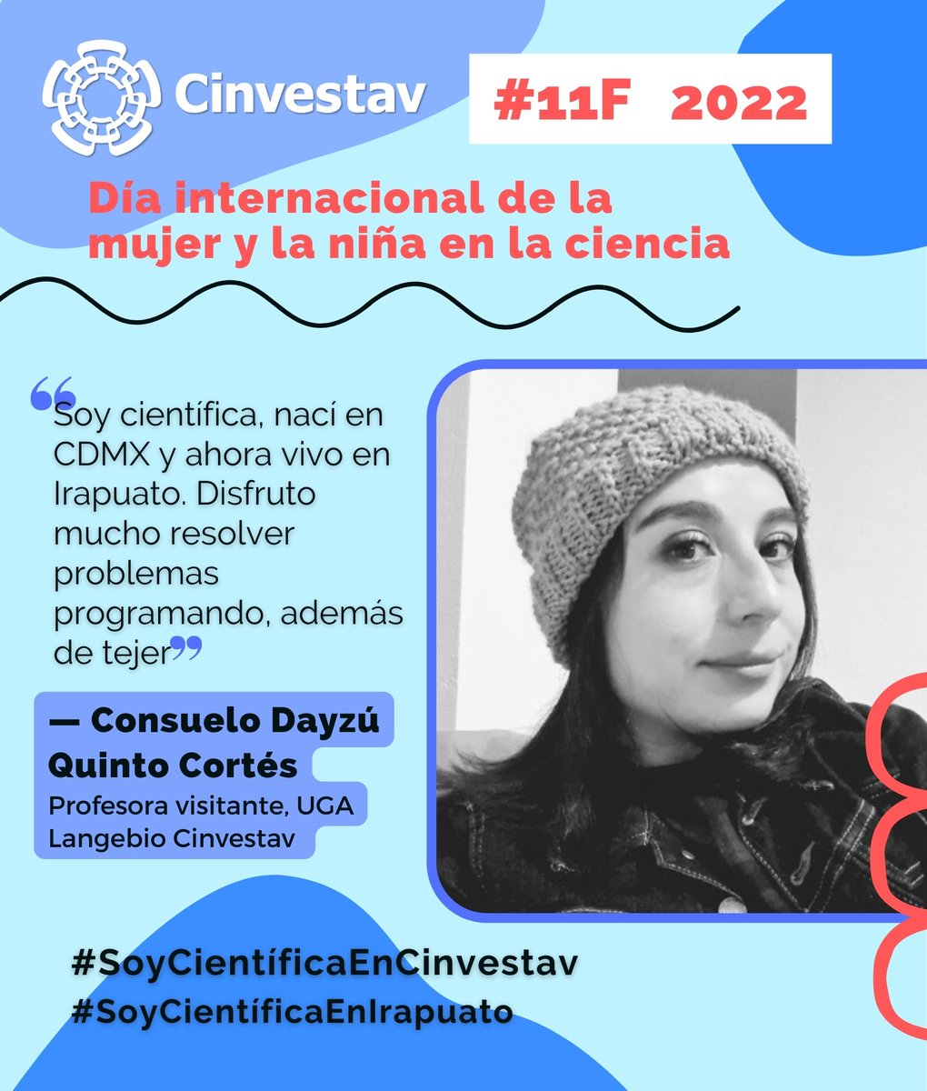 ¿Sabías que en el Cinvestav hay científicas de muchos lugares distintos que se forman y trabajan en nuestras unidades? 
#SoyCientíficaEnCinvestav #11F #DiaDeLaMujeryLaNinaEnLaCiencia #DíaMujerYNiñaEnCiencia 
#SoyCientíficaEnIrapuato