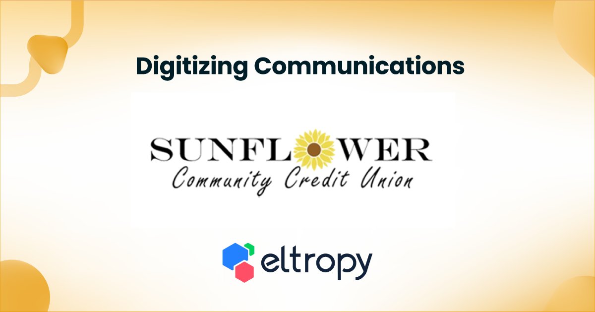 eltropy_inc's tweet photo. A big thank you to Jim Hull for the incredible partnership.
A big welcome to Sunflower Community Credit Union, the newest member of team #Eltropy! We are super excited to #digitize your #communications.
#WeGetTheMessage #VideoBanking #cobrowsing #CUObsessed #CreditUnions https://t.co/uaomTQYGMZ
