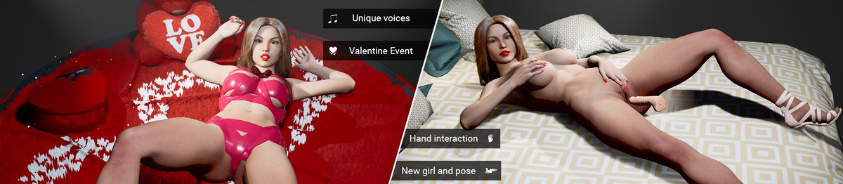 DreamBig_Games's tweet photo. New Update released on Steam

Make her Cum changelog: 

Voice acting
Valentine's Day Event
A new girl
New pose
Hand Interaction
New clothing

#sexgame #adultgames #nsfwgames #steam #3dgirl  #dreambiggames https://t.co/Q7xjKGujoq