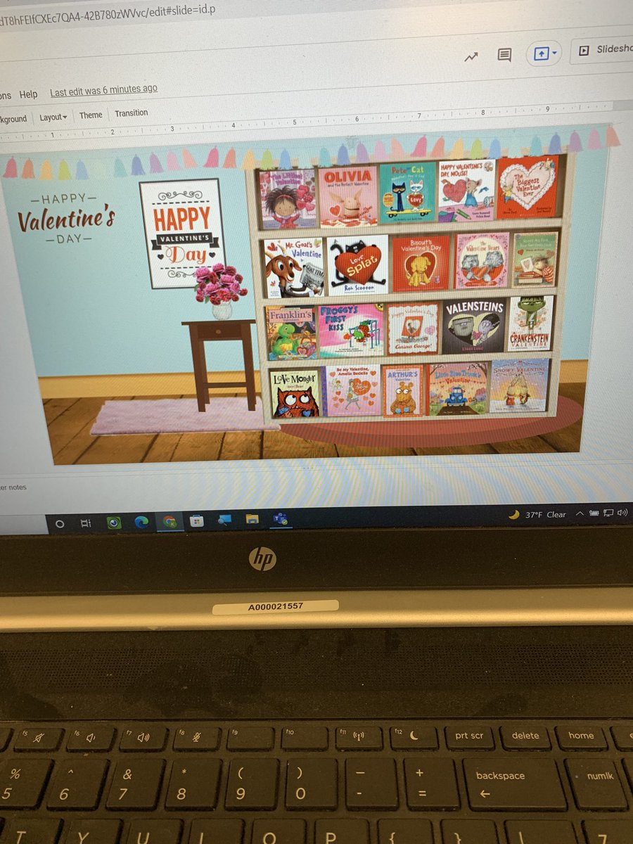 Assigned a virtual Valentine’s Day library on google classroom and had kids choose one book to listen to and write their favorite part