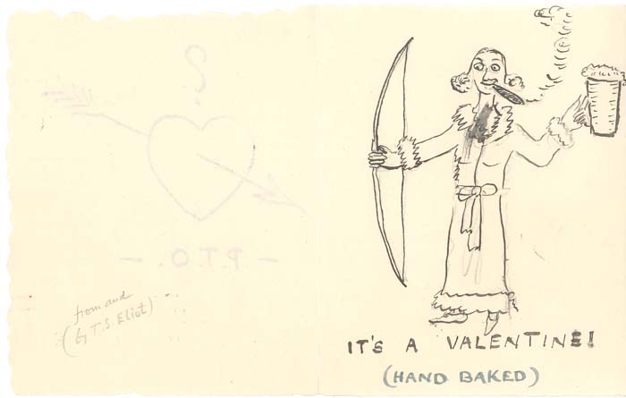 TSE's "hand baked" Valentine's Day card to Jean Kennerley