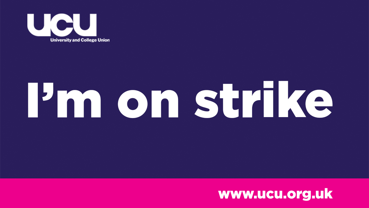 1/3 - Along w/ staff across 68 UK universities, I will be on strike Feb 14-18, Feb 21-22, Feb 28-Mar 2. We are striking over pensions, pay & working conditions. 

During this time I will be participating in the #DigitalPicket. That means no tweets related 2 research/teaching/work