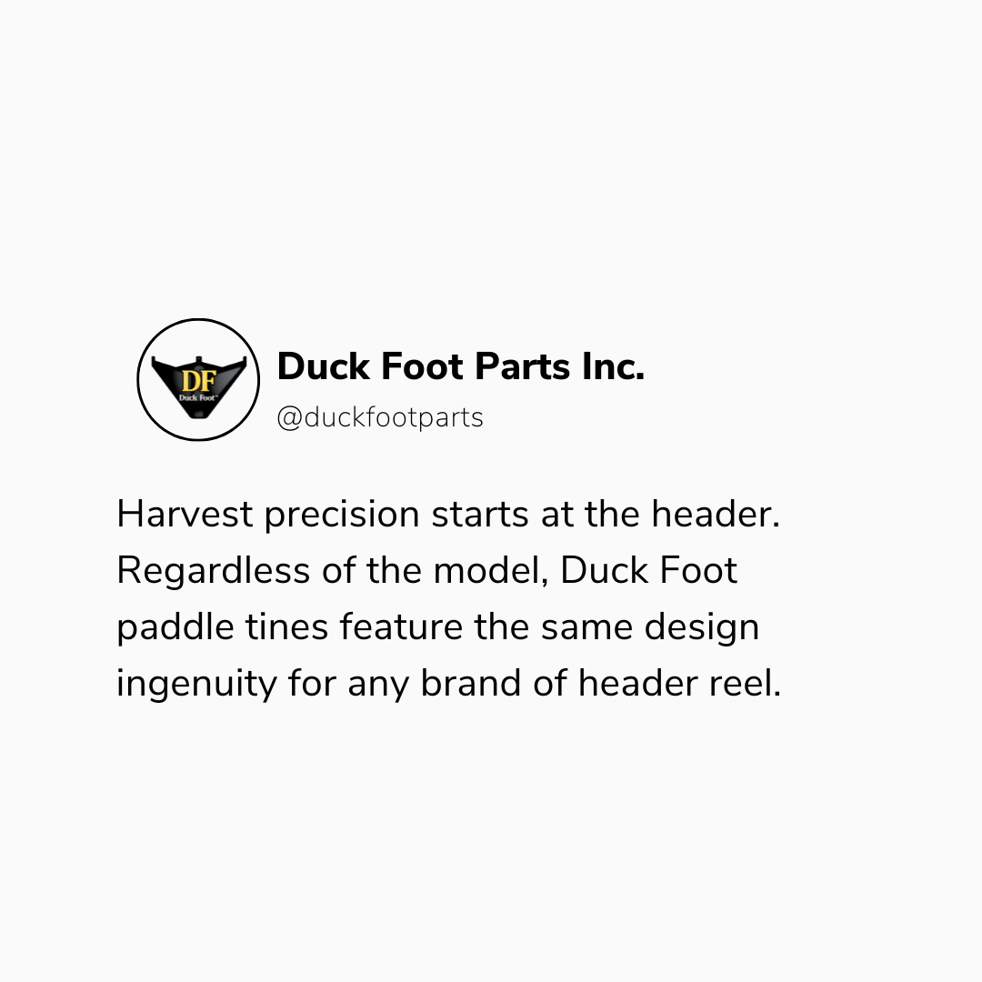 duckfootparts's tweet photo. Our paddle tines are a solution to the problem of combine header loss and assists farmers by saving time and money 👊🏼
#headerprecision #harvestefficiency #agricultureequipment #paddletines #headersolution #canadianagriculture #americanagriculture #cndag https://t.co/AKQpFmKI5q