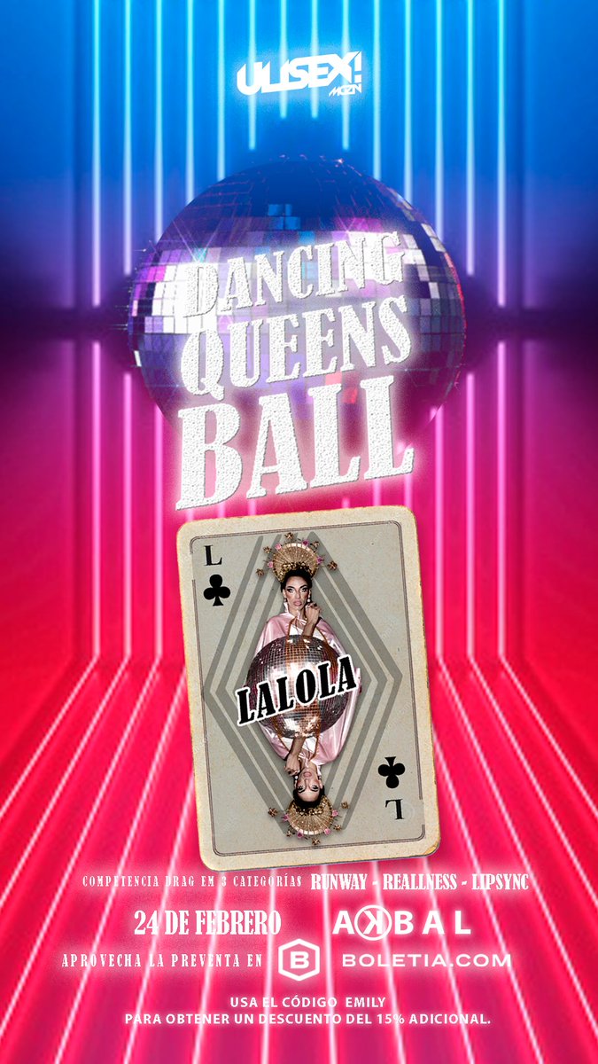 UlisexMgzn's tweet photo. Sin embargo, @SoyLaLolaDQ ,@emily_xtrange , Valery Dawson y Eimy Red Winton, darán la batalla pues también quieren una de las tres bandas ganadoras del #DancingQueensBall. https://t.co/aUi8VvvoQG