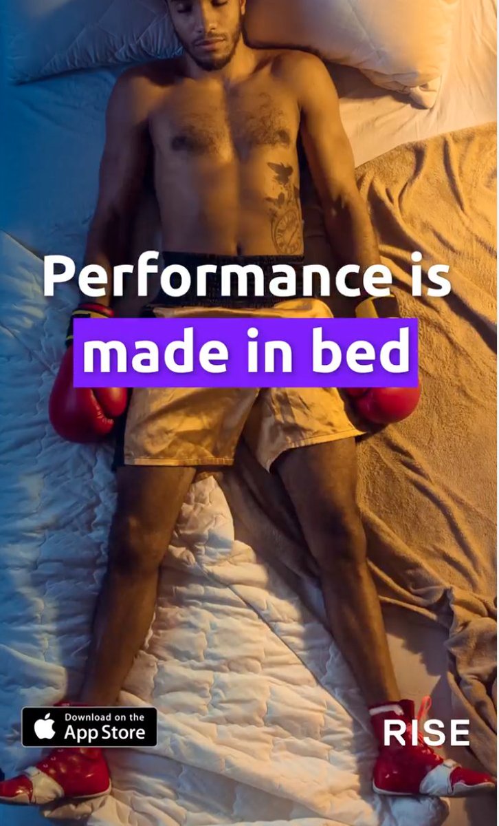 MobileUAShow's tweet photo. today's #DailyAd feat. Rise Science
β½οΈ shows unexpected images of sportspersons/DJs in bed.
π΄ clear overlay message ties in to value prop(sleep is critical)
πΊ end card with screenshots from the app. https://t.co/JGxL7FyXzo