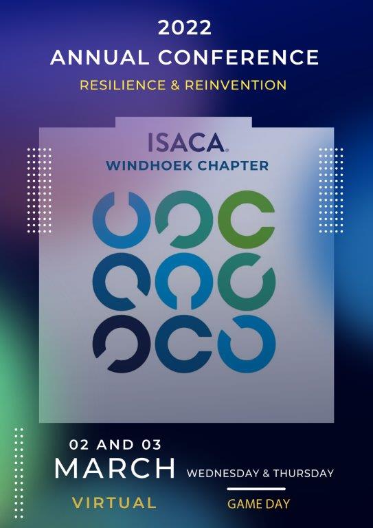 marilizevs's tweet image. #ISACACon #Windhoek #Annual #Conference
2 - 3 March 2022
#ResilienceReinvention
#Virtual 

Registration link:
isaca.org.na/2022conference 

Earn *12 CPE* credits 

*Early bird fees:*
- ISACA Members N$ 1 300
- Non-members N$ 1 800