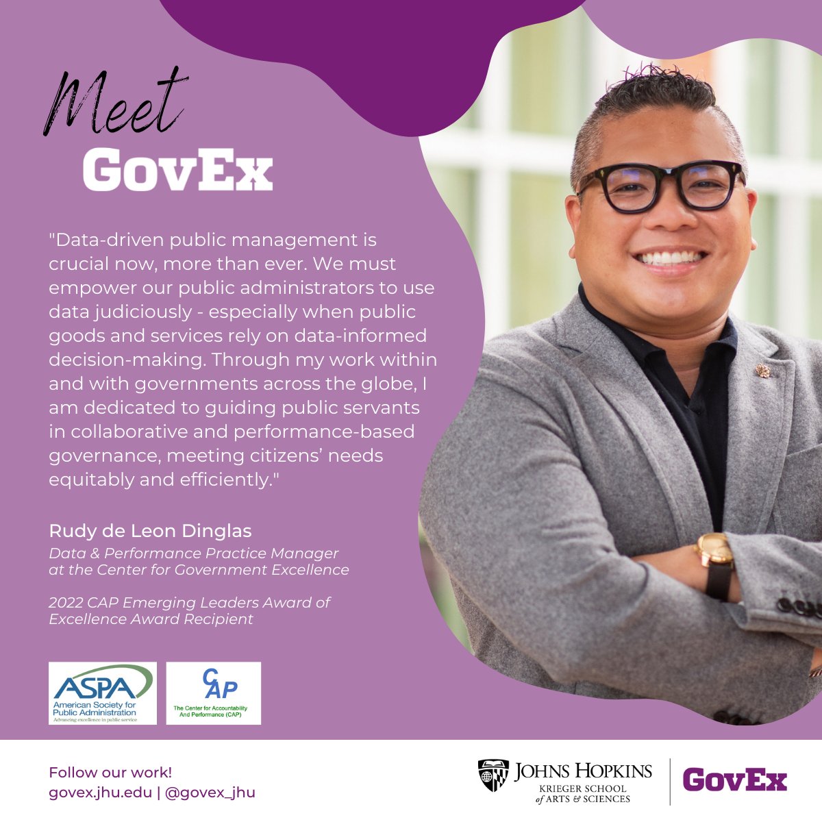 Congratulations to our very own, @iamRudes, for receiving the ASPA Center for Accountability & Performance’s Emerging Leaders Award of Excellence! Rudy is among four awardees across the United States being recognized for actively implementing performance management systems. ⭐️