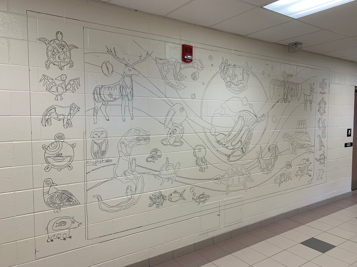 Starting a new mural in <a href="/YRDSB/">York Region DSB</a> at Redstone Public School. 

Perhaps my largest to date. 14x6 feet