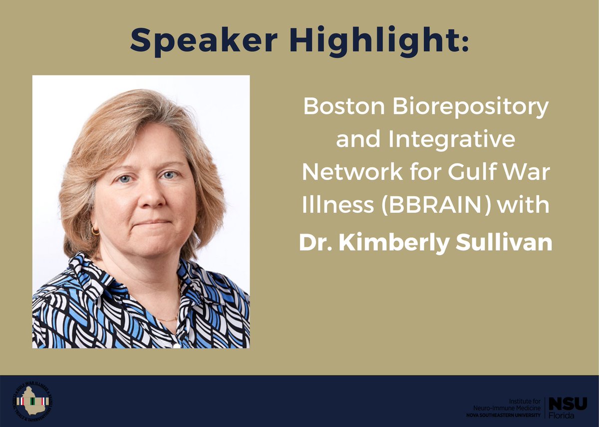 GWICTIC's tweet photo. 2022 SHIELD Conference's #SpeakerHighlight Dr. Kimberly Sullivan will be presenting her #GulfWarIllness research conducted at @BUSPH's Department of Environmental Health.

Register: https://t.co/E89wM9t1je
🗓️Fri., 2/25 | 11 am - 1 pm EST

#GulfWarIllnessResearch #GulfWarVeterans https://t.co/Dm8FQwYMKg