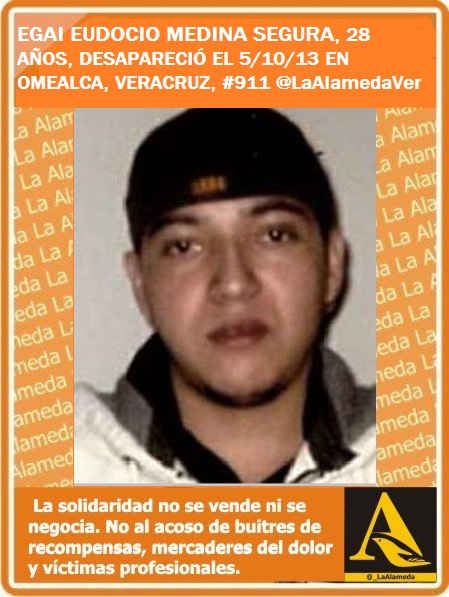LaAlamedaVer's tweet photo. #TeBuscamos Egai Eudocio Medina Segura, 28 años, 5/10/13 #Omealca #Veracruz #911 https://t.co/Yj6FmWcCRg