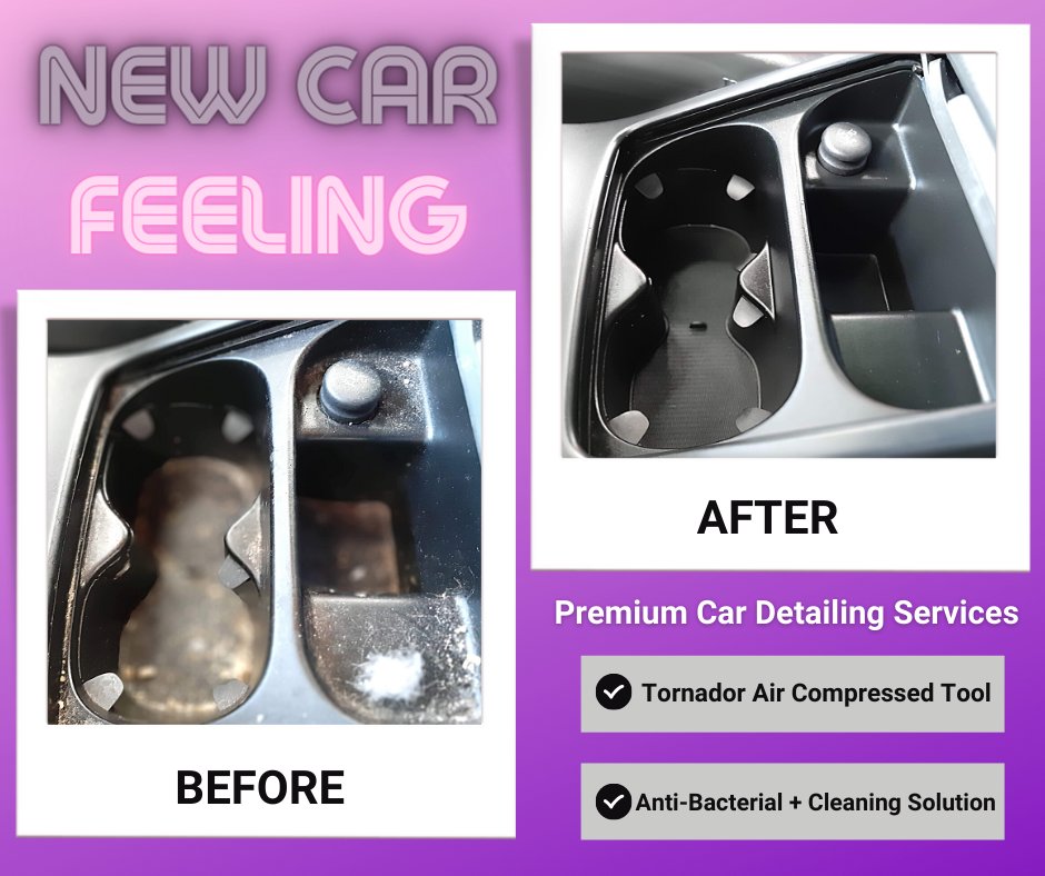 The cup holder can sometimes be the barometer for assessing if the vehicle needs a detail. Regardless, when it looks nice and new, driving becomes more enjoyable!
