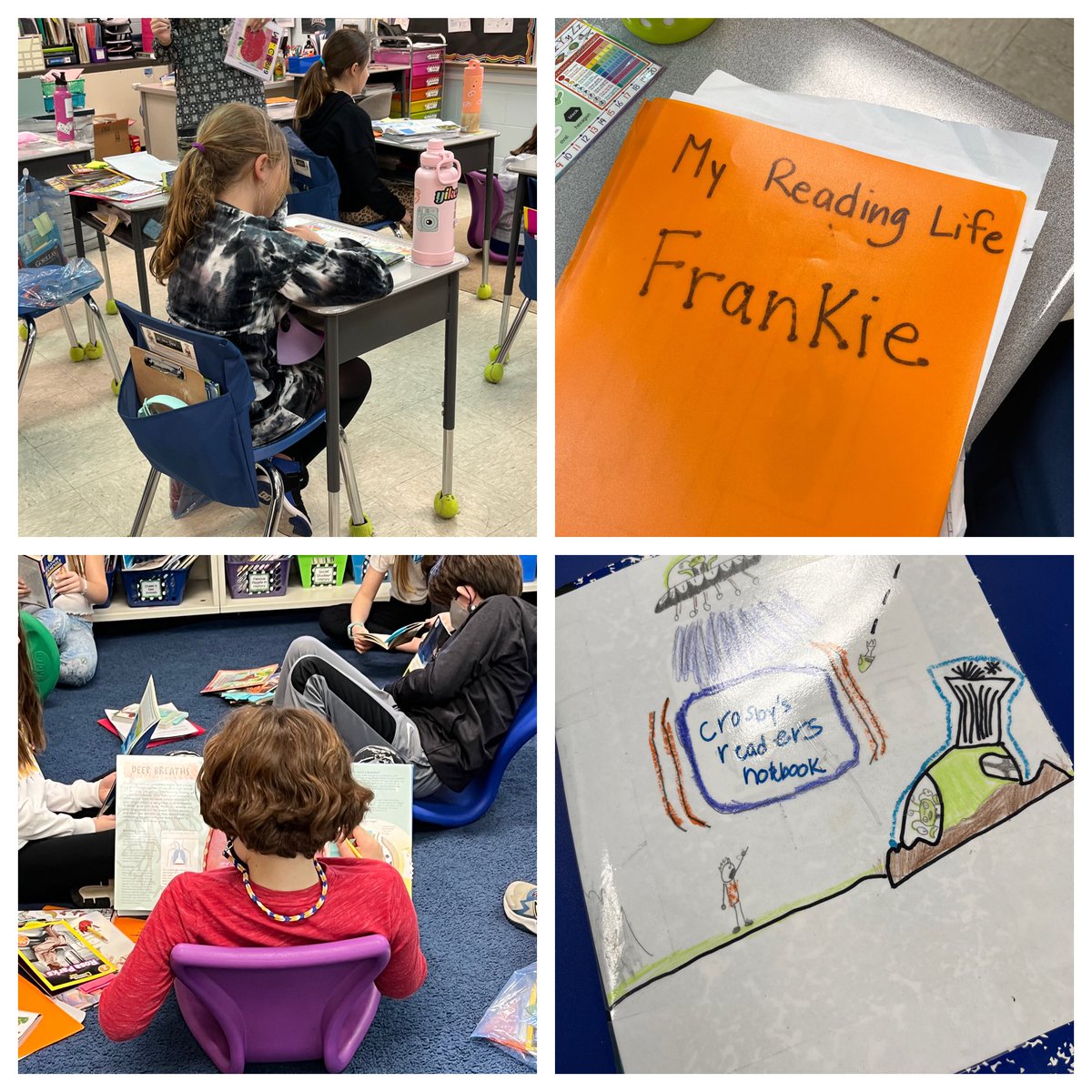 3rd graders proudly building a reading life! Such amazing work in Readers’ Workshop! <a href="/_MissTBell_/">Taylor Bell</a> @owens_teach <a href="/MBS_Pride/">Monmouth Beach School</a> #TCRWP