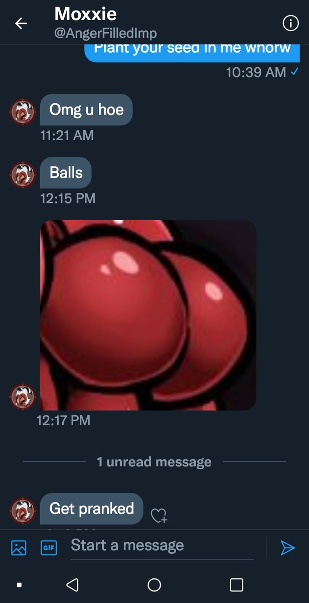 So <a href="/AngerFilledImp/">Moxxie</a> is harassing me in dms 😣