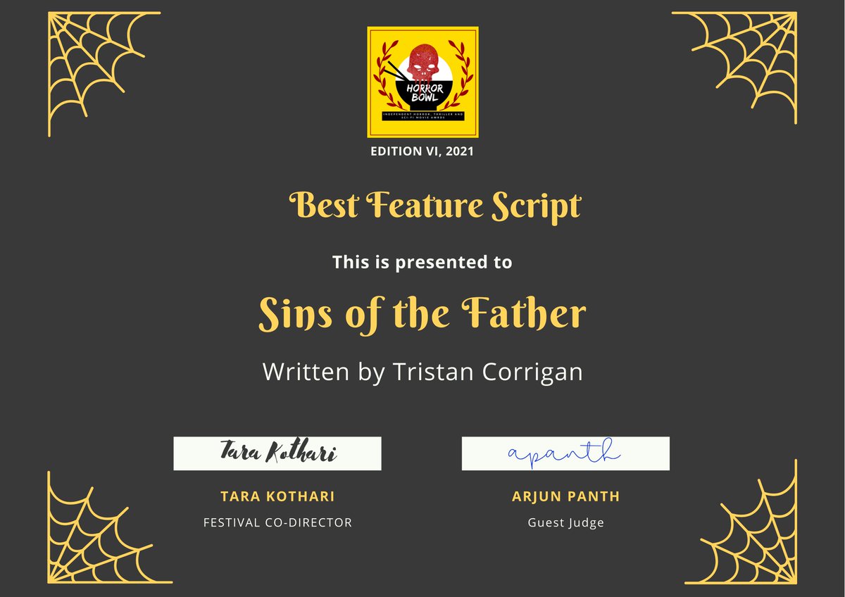SINSFATHERFILM's tweet photo. Even though Sins of the Father has completed filming (thank you to everyone that worked on making it come to life) - the script is still winning awards!!  

#sotf #sins #sinsofthefather #mnfeaturefilm #oxfordcommafilms #plantcultivatesacrifice #oxfordcomma #underscoreproductions https://t.co/nquCUUKnwJ