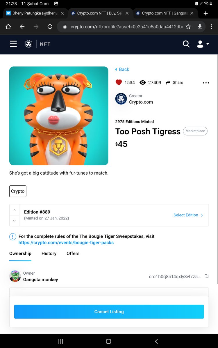 MintForgeX's tweet photo. Check out Too Posh Tigress by https://t.co/OeyFRZdbgM at https://t.co/OeyFRZdbgM NFT! https://t.co/47Hu8DqiZt @cryptocom aracılığıyla
#CRO #crofam #fbtt #Cryptocom #cryptocomnft https://t.co/usTNgU858F