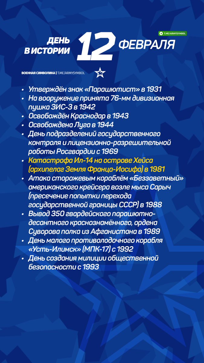ArmySymbol's tweet image. День в истории 12 Февраля
#деньвистории