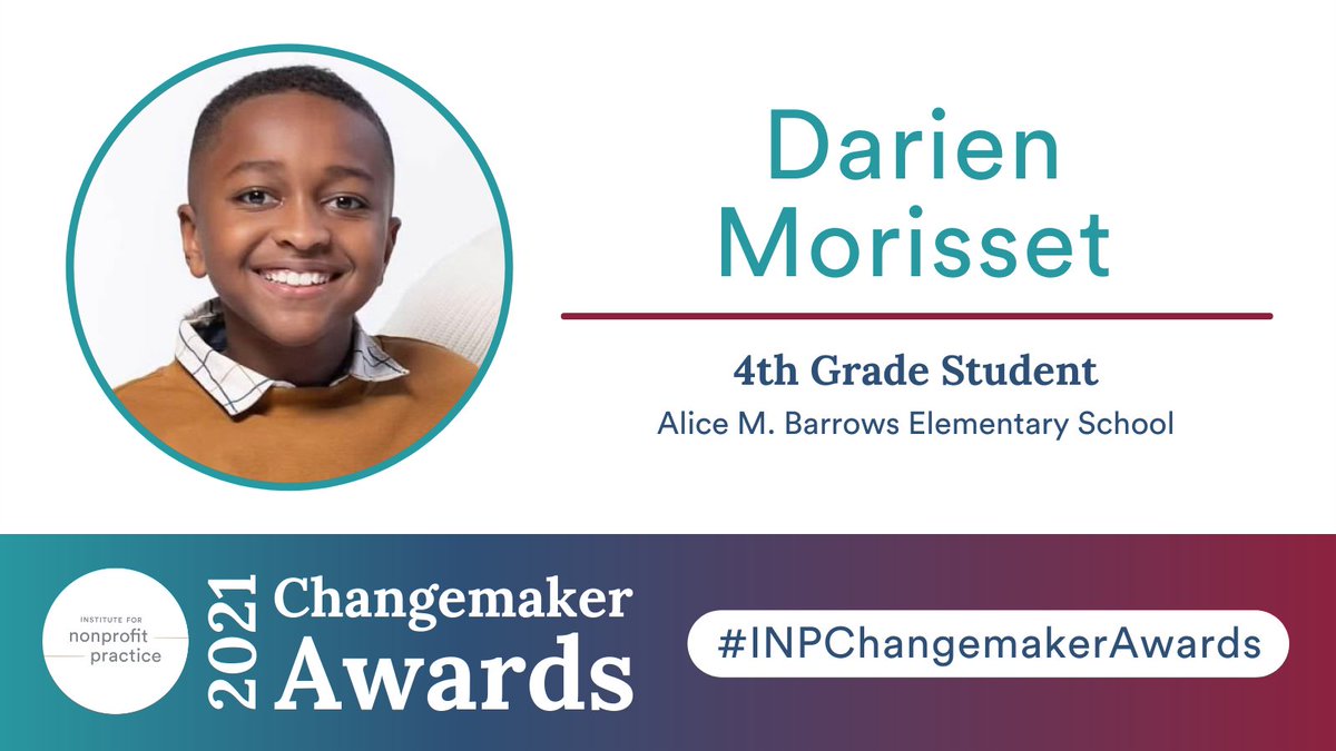 InstituteNP's tweet photo. #INPChangemakerAwards recipient &amp; 4th grader Darien Morisset didn’t let the pandemic keep him from celebrating #BlackHistoryMonth! He took to Zoom, teaching daily lessons for the community about prominent Black figures. More on Darien’s uplifting story at https://t.co/rSGeGJtXQf https://t.co/jibfzoxWxo