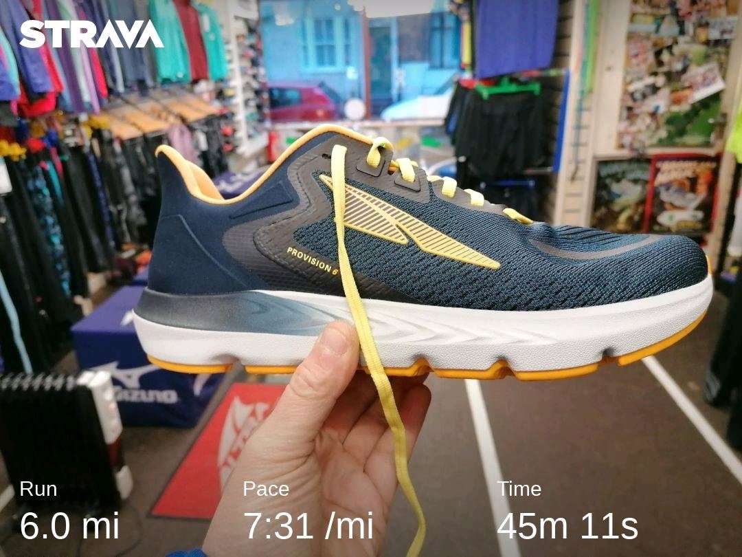 TheJogShop1's tweet photo. Always a good day when you received a new pair of shoes to test. First 6 miles done in the @AltraRunning Provision 6 and I'm very impressed 👌 #jogshop #brightons #number #one #running #specialist #shop #Local #36Years #altra #provision6 https://t.co/bRiXLVAQXe https://t.co/AJ1i3FpVr5