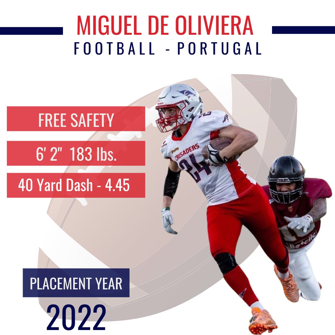 ASM Scholarships would like to introduce Free Safety Recruit Miguel Oliveira <a href="/moliveiraa21/">M Oliveira</a> from Portugal!

Miguel is now available for Fall 2022 🏈