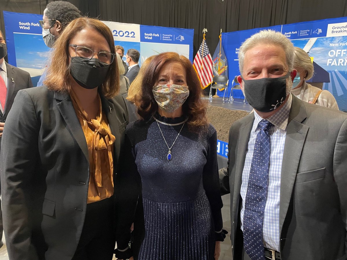 Director Fred Zalcman w/ <a href="/Doreen_M_Harris/">Doreen Harris</a>,   <a href="/earthvoice17/">Adrienne Esposito</a> during presentation at Wainscott. “New Yorkers have long been a leader in advancing #offshorewind and establishing the most ambitious goals in the nation. Our shared goals are becoming a reality.” <a href="/SecDebHaaland/">Secretary Deb Haaland</a>