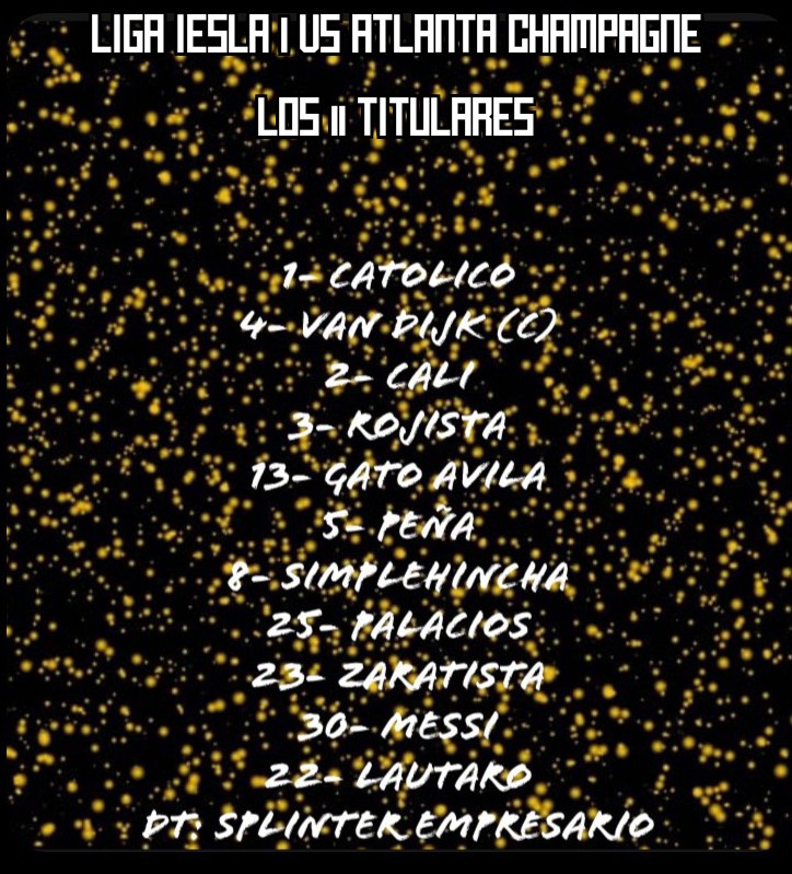 ¡Formacion Titular del Filial!
Los 11 Titulares para jugar contra Atlanta Champagne hoy por la Liga IESLA <a href="/LigaIESLA/">Liga Internacional Española Latina ⚽🎮</a> a las 19:30hs por la fecha 1.

#VamosVilero