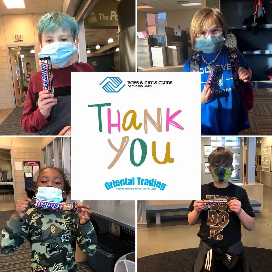 Boys & Girls Clubs of the Midlands (@bgcm) on Twitter photo What a sweet treat! π« Thank you <a href="/OrientalTrading/">Oriental Trading</a> for donating more than 3,500 Snickers bars to our Clubs! These will be used as incentives, snacks and more! What a sweet treat! π« Thank you <a href="/OrientalTrading/">Oriental Trading</a> for donating more than 3,500 Snickers bars to our Clubs! These will be used as incentives, snacks and more!