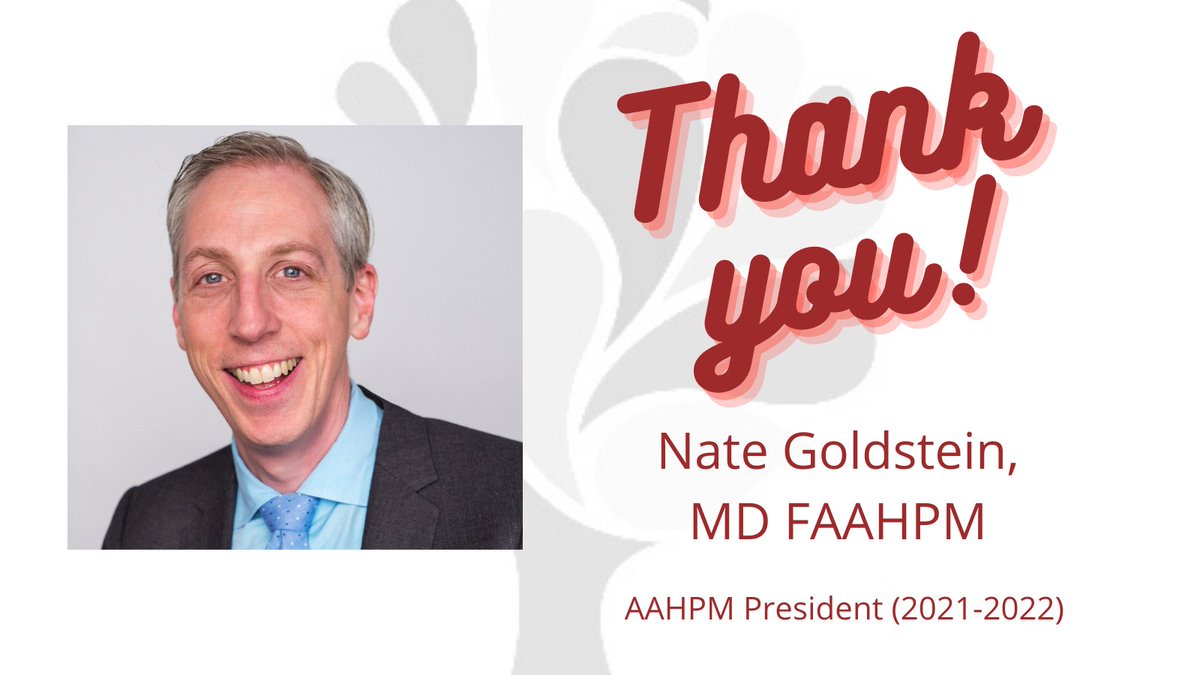 Thank you <a href="/drnategoldstein/">Nathan Goldstein</a> for your leadership, guidance, and enthusiasm this past year as the AAHPM President. We are grateful for all you do, and all you have done for the Academy! #hapc22