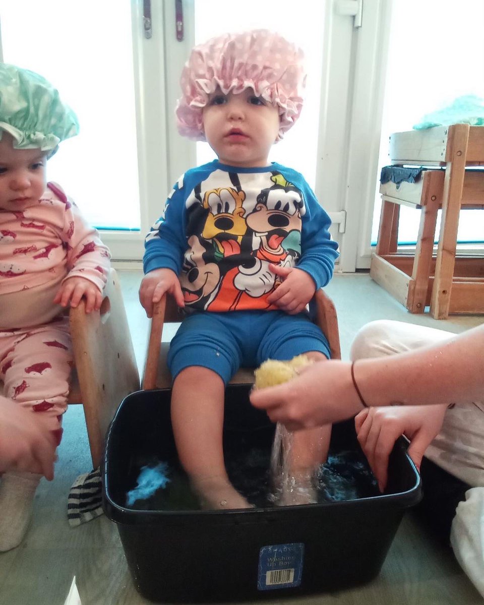 Living his best life in nursery today with a spa day for the little ones #MentalHealthAwarenessWeek