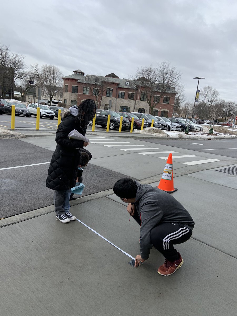 MrsSagrisK's tweet photo. Where triangle similarity meets real world! Honors Geometry got to put their learned methods to the test and calculate the heights of large objects outdoors! @LincJrHi @SkokieSD69 https://t.co/VEXLyCNzlV