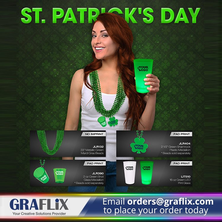 Get Green! Increase the fun and your brand impressions with customized St. Patrick's Day promotional items. Friendly help is only a click away. #spd #spd2022 #stpaddysday #stpatricksday #green #leprechaun #beer #shots #fun #party #partytime