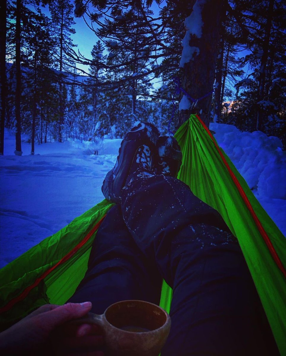 Feet up its Friday, the adventure starts again in the morning...

📷 <a href="/outdoor/">Martin</a>.pantzar82 Recovery ❄️🌲❤️

#neverstopexploring #bluehour #utinaturen #outdoors #outdoorlife #sweden #outdoorwomen #görvardagentillettäventyr #outdooradventures #greatoutdoors #hammock #trekmates