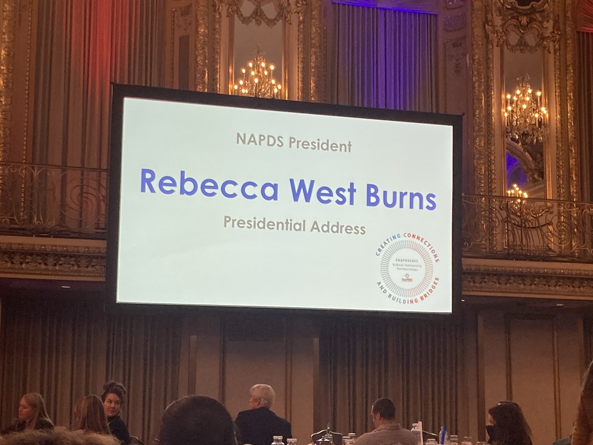 dhopster's tweet photo. Dr. Becci Burns presidential address Growing to Magnificent Height highlight the great work of NAPDS. So proud of her leadership nationally and at UNF. We are so blessed she is an Osprey and leads our partnership work. @bburns @UNFCOEHS #NAPDS2022 https://t.co/YDxGOG6g00