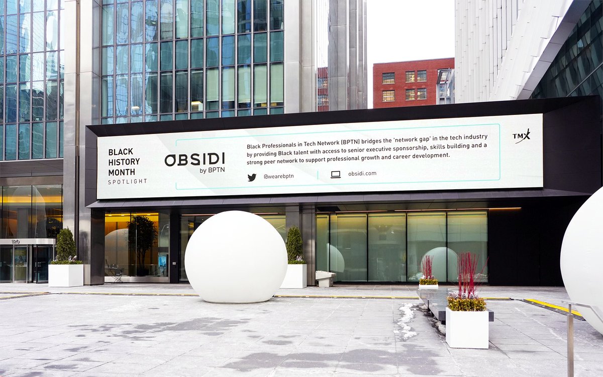 Big things are happening with #OBSIDIbyBPTN and <a href="/TMXGroup/">TMX Group</a> in #BlackHistoryMonth. If you don't believe us, just take a walk downtown Toronto! 

@ us if you see our sign! 

#Blackhistorymonth #BHM #Outside #Weoutside