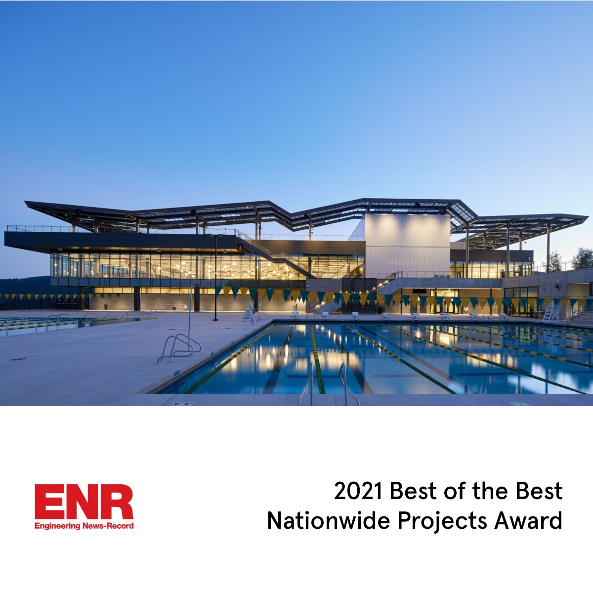 Cañada College Kinesiology &amp; Wellness Building, our design-build project with <a href="/BlachConst/">Blach Construction</a>, has won a 2021 Best of the Best Projects Award from <a href="/ENRnews/">ENR</a> in the Excellence in Safety category, and has also recently been featured in the 2022 <a href="/AthleticBiz/">Athletic Business</a> Aquatic Design Portfolio!