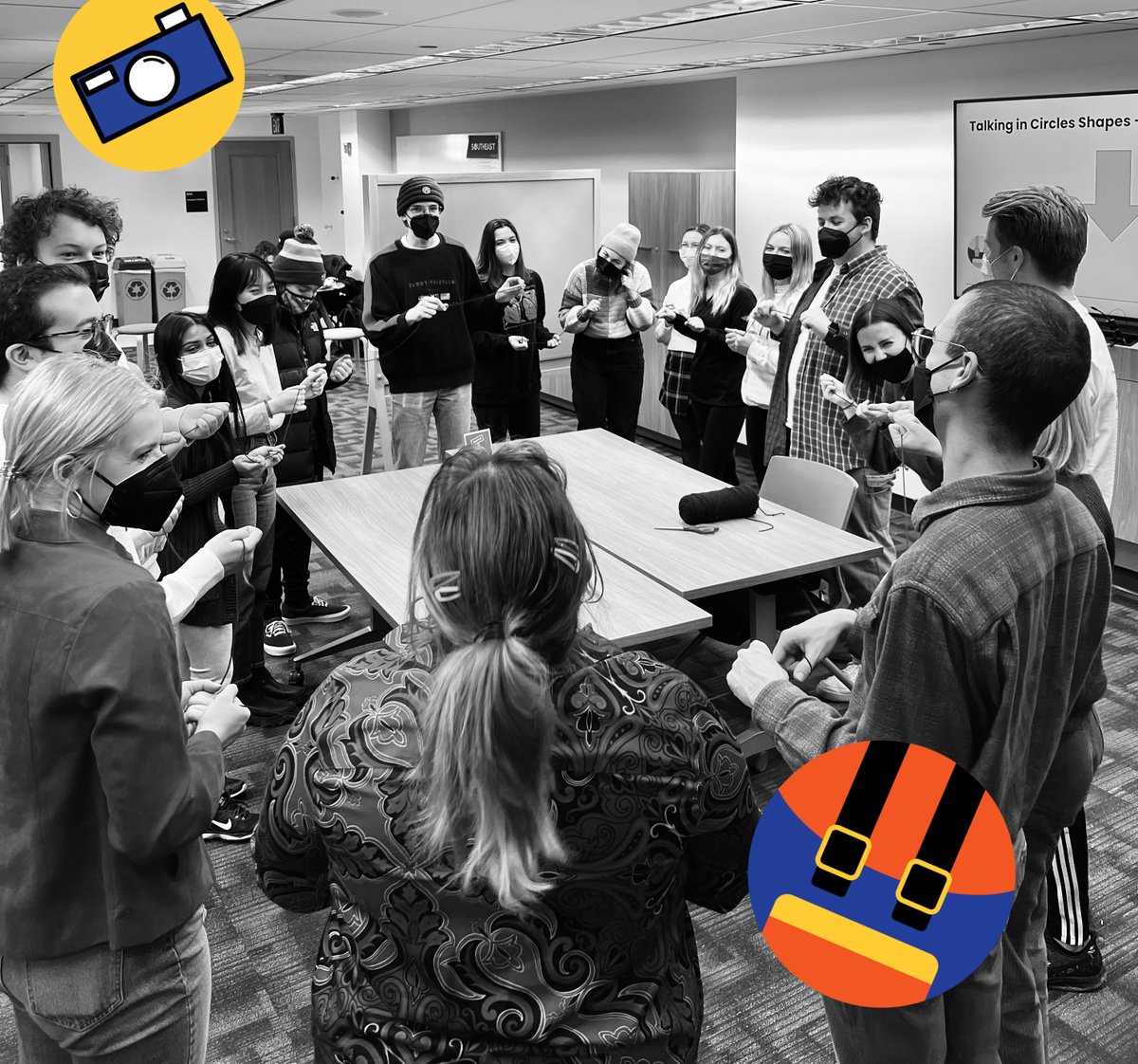 backpackumn's tweet photo. Working on our communication skills with a team building game at lab today! 🤩 https://t.co/D57JNc2Hlt