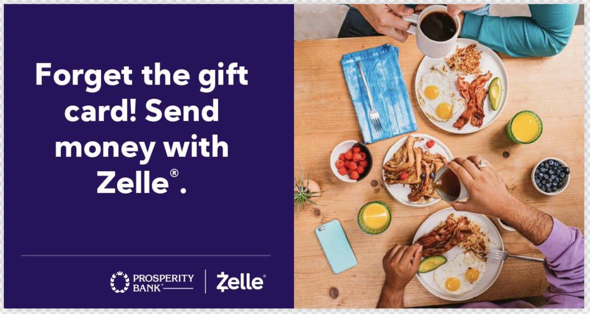 Prosperity Bank now offers Zelle® to all consumer customers and provides a fast, safe and easy way to send money to people you trust. Customers can use Zelle® through the Prosperity Bank mobile app or online banking.