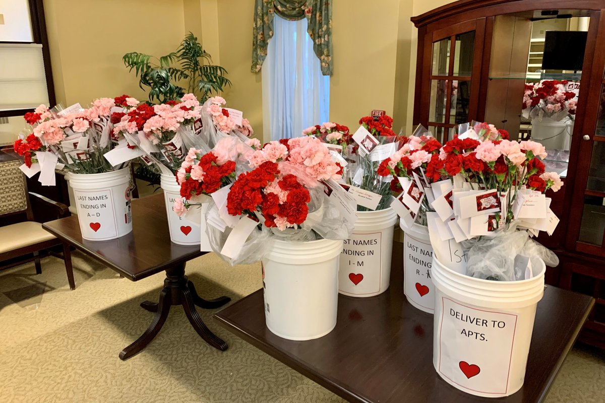 In celebration of #ValentinesDay, our Renaissance Retirement Campus Resident Services staff prepared  700 carnation #valentines for delivery to residents throughout our life care community. Many thanks to all who shared the joy of giving and receiving! #flowers