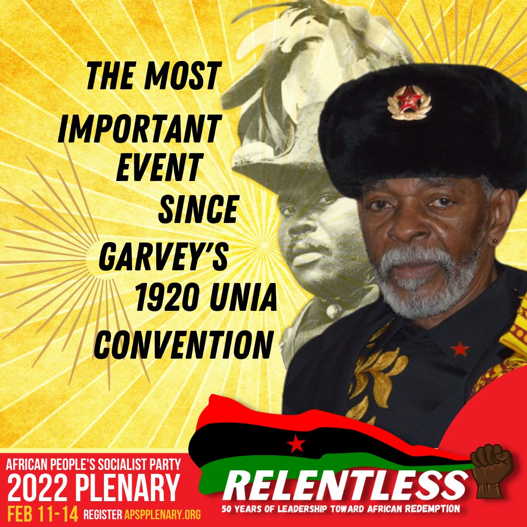APSPusa's tweet photo. The African People's Socialist Part is the Garvey Movement of the 21st century working for the total unification and liberation of Africa worldwide!

Don't miss a powerful workshop today at 5:40pm ET:
Watch LIVE 
https://t.co/oddxYcDJUJ 
https://t.co/7o4SltPI7c https://t.co/sNYLZRoToQ