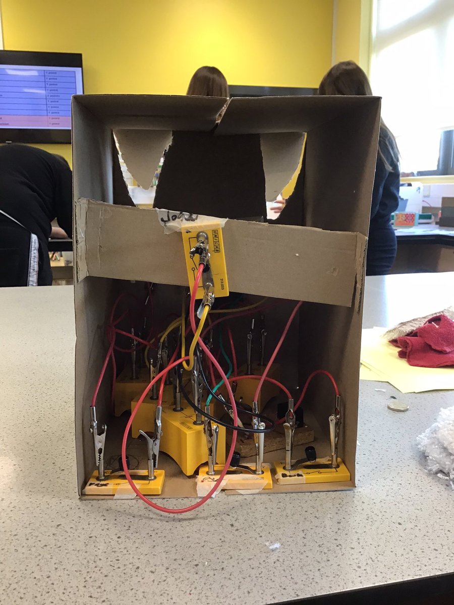 addie_jen's tweet image. @Sci_BHS My S2 Scientists have had a great week planning and building their Robot Heads. The checklist of features include winking eyes, a spinning nose and a plan of their circuits. I’m loving the light up unicorn horn. One group is even making a Mrs Addie robot head! #STEM