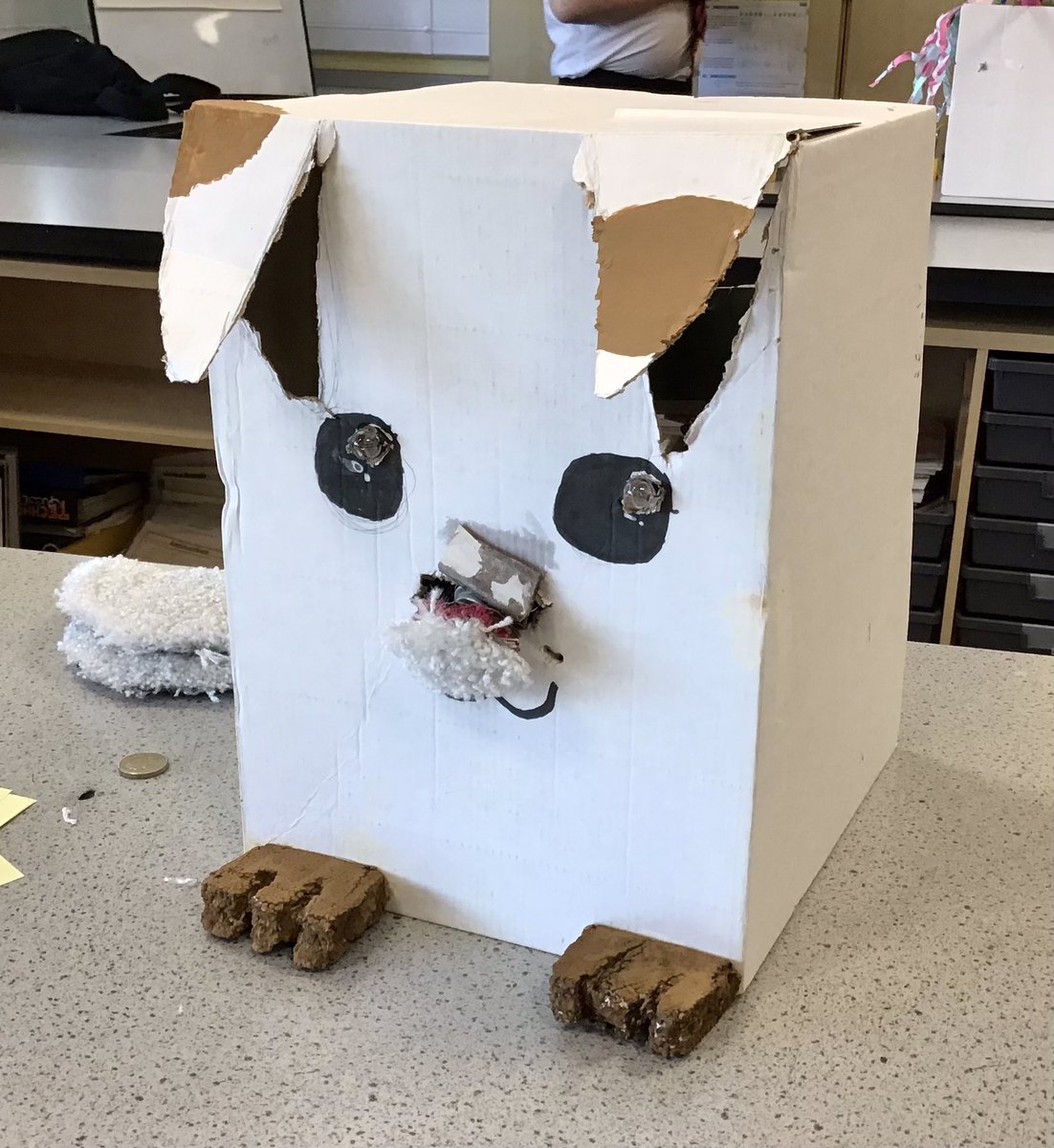 addie_jen's tweet image. @Sci_BHS My S2 Scientists have had a great week planning and building their Robot Heads. The checklist of features include winking eyes, a spinning nose and a plan of their circuits. I’m loving the light up unicorn horn. One group is even making a Mrs Addie robot head! #STEM