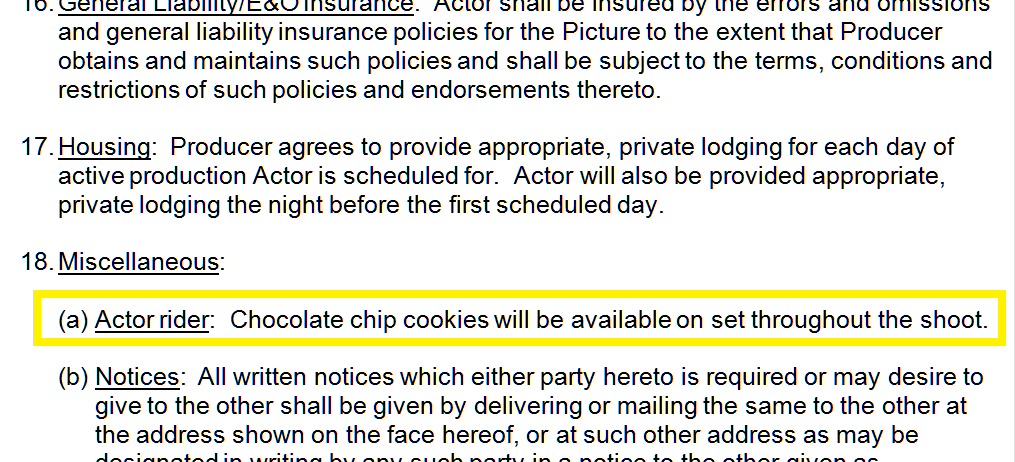I still work this into my acting contracts so if you want me in your film, make sure there is room in the budget. #diva #fatty