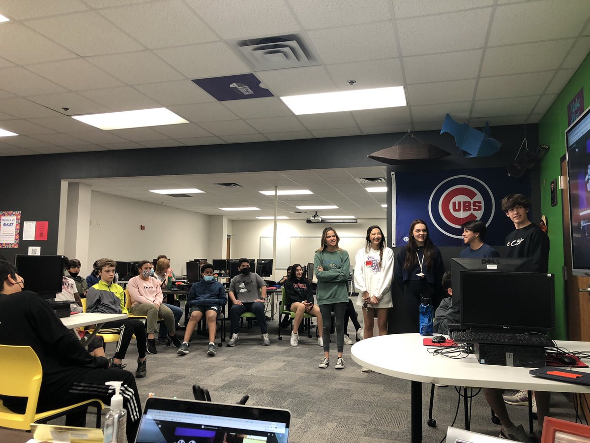 CoachT_CMSNorth's tweet photo. A huge SHOUT OUT to @ilazoskennedy and her #KCBY crew for visiting our @CMSNorth Media classes today! The presentations were very insightful and helpful for our outgoing 8th grade learners. #CISDLearns @CoppellCTE #TeamCTE https://t.co/IJrgYrMaeS