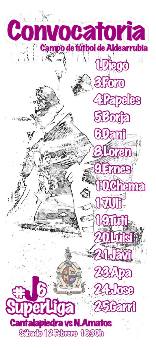 CFCantalapiedra's tweet photo. 👥 CONVOCATORIA | Estos son los elegidos para el partidazo de la jornada 6 de la “SuperLiga”

#SuperLigaFutormes
#CantalapiedravsNuevoAmatos
#VamosCantalapiedra

 @Futormes https://t.co/ThtNoUgVjm