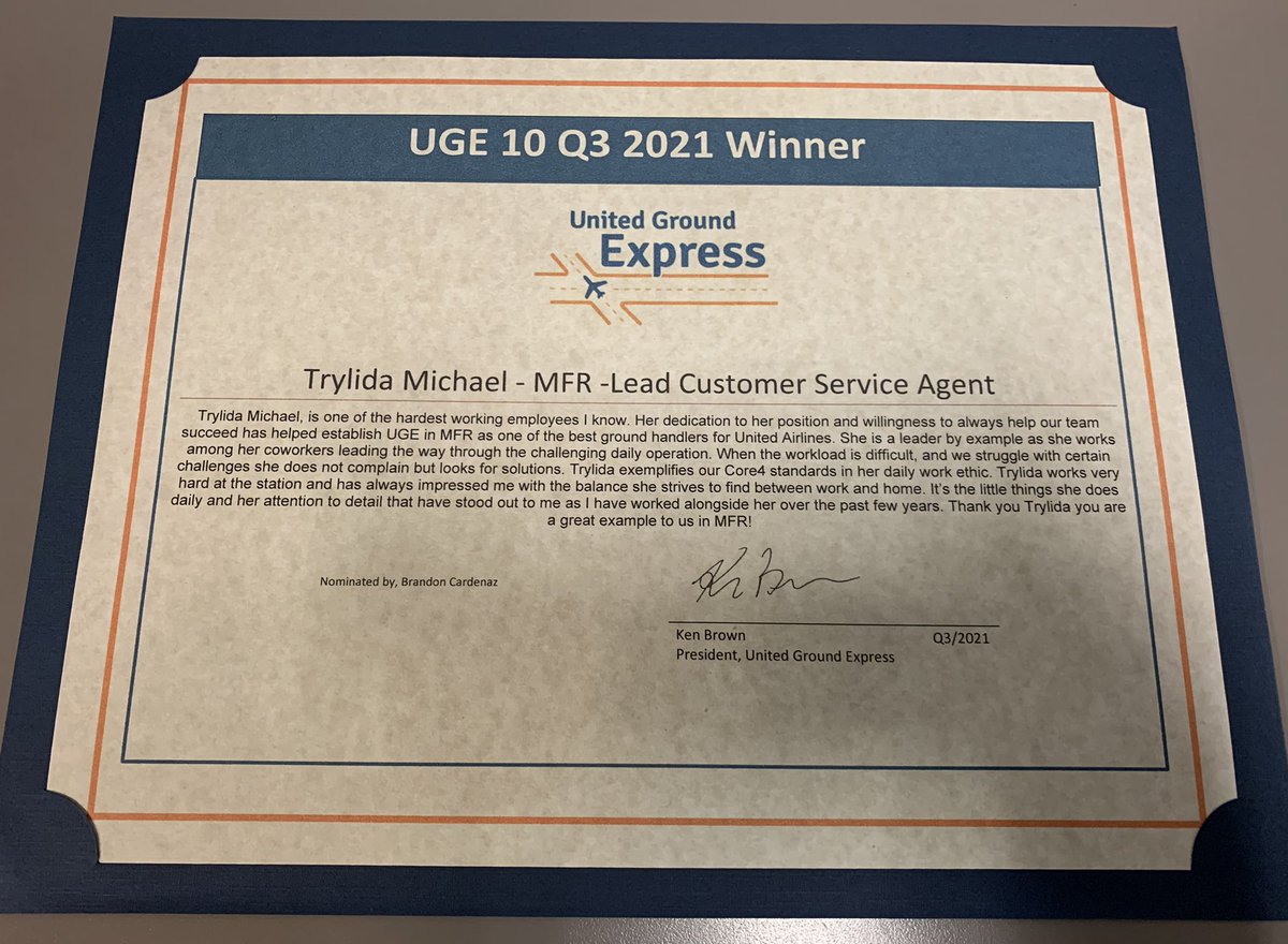 Brandon Cardenaz (@ugemfr) on Twitter photo Amazing employee right here! I’m so lucky to have Trylida on my team! <a href="/mikem1181/">Mike Mueller</a> #UnitedAirlines #UnitedGroundExpress #MFR Amazing employee right here! I’m so lucky to have Trylida on my team! <a href="/mikem1181/">Mike Mueller</a> #UnitedAirlines #UnitedGroundExpress #MFR