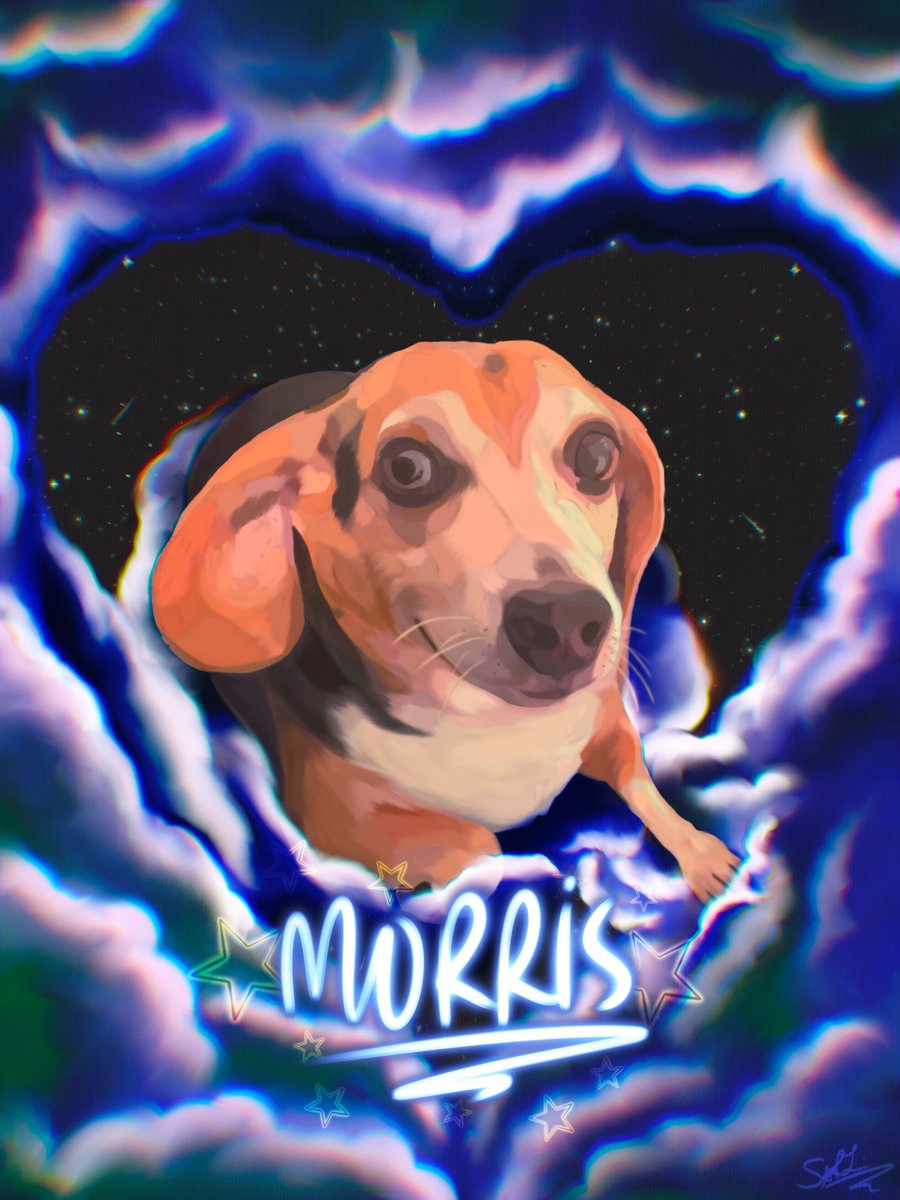 artsea_aaliyah's tweet photo. RIP Morris 💙 the bestest boy there ever was✨🥺 (commission for @MugsnRoses) https://t.co/9CVfowtOk5