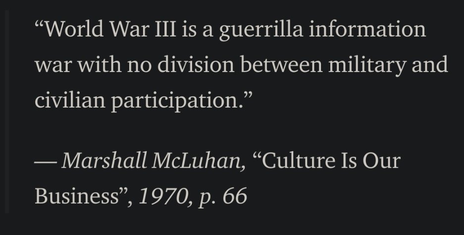 Sorry buddy, that's incorrect. It's a guerilla information war waged by the military against the civilian population and then afterwards a thermonuclear war.