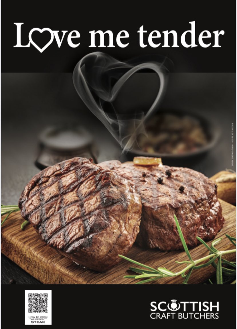 ScoCraftButcher's tweet photo. โค๏ธ โค๏ธ Love isโฆ..
Discovering that your significant other likes the same steak as you do!
Tender loving moments last forever.
Your local Scottish Craft Butcher will personally prepare the best steaks for both of you. #StValentinesDay2022 #TenderSteak #TenderHeart https://t.co/bGcFGtu7AY