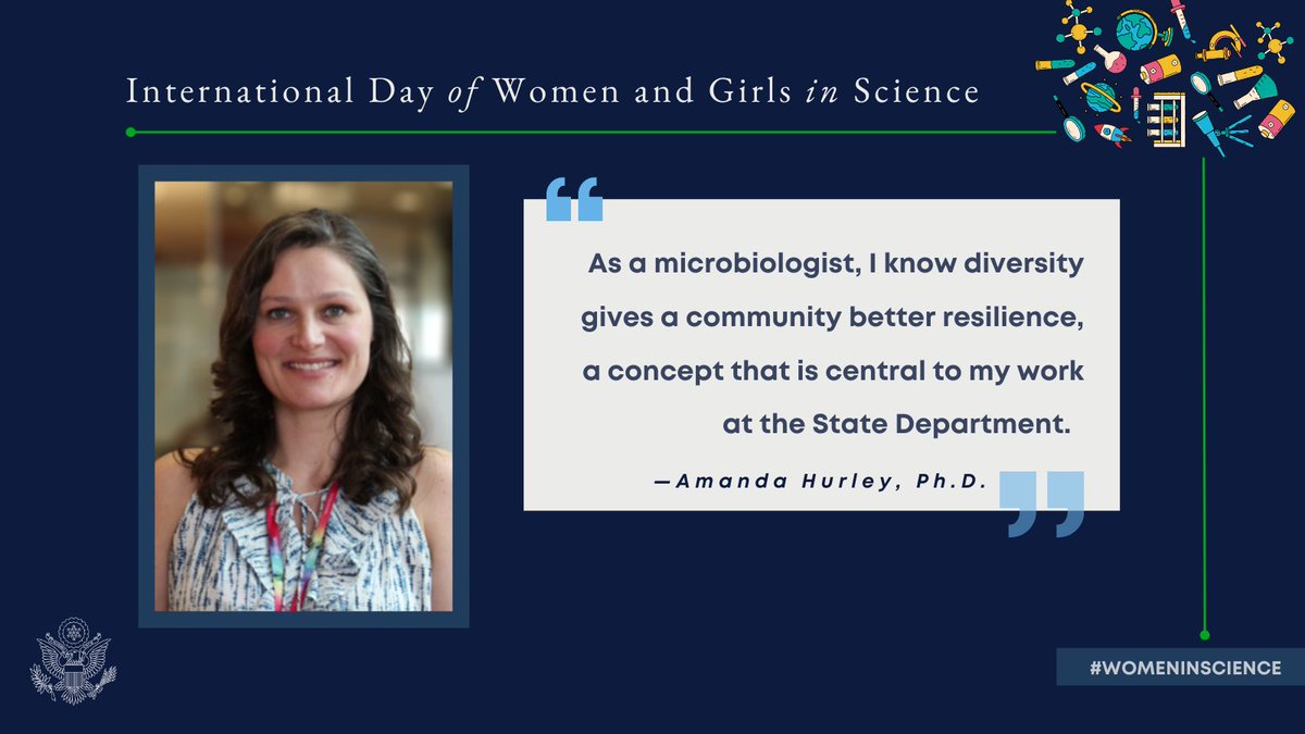 @SciDiplomacyUSA Meet Amanda Hurley, Policy Analyst in the @SciDiplomacy Office of International Health and Biodefense, who describes why diversity in STEM is important. #WomenInScience