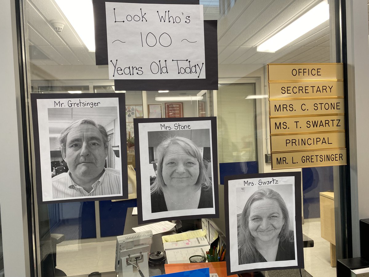 It was the 💯th day of school today!! 
We celebrated by turning 100 years old.
How did you celebrate?
#weallbelong
#100looksrough