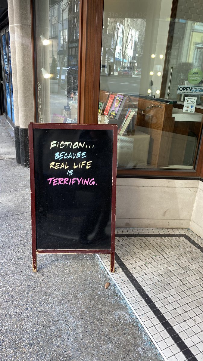 In front of a Center City bookstore, a novel take on boosting literature.